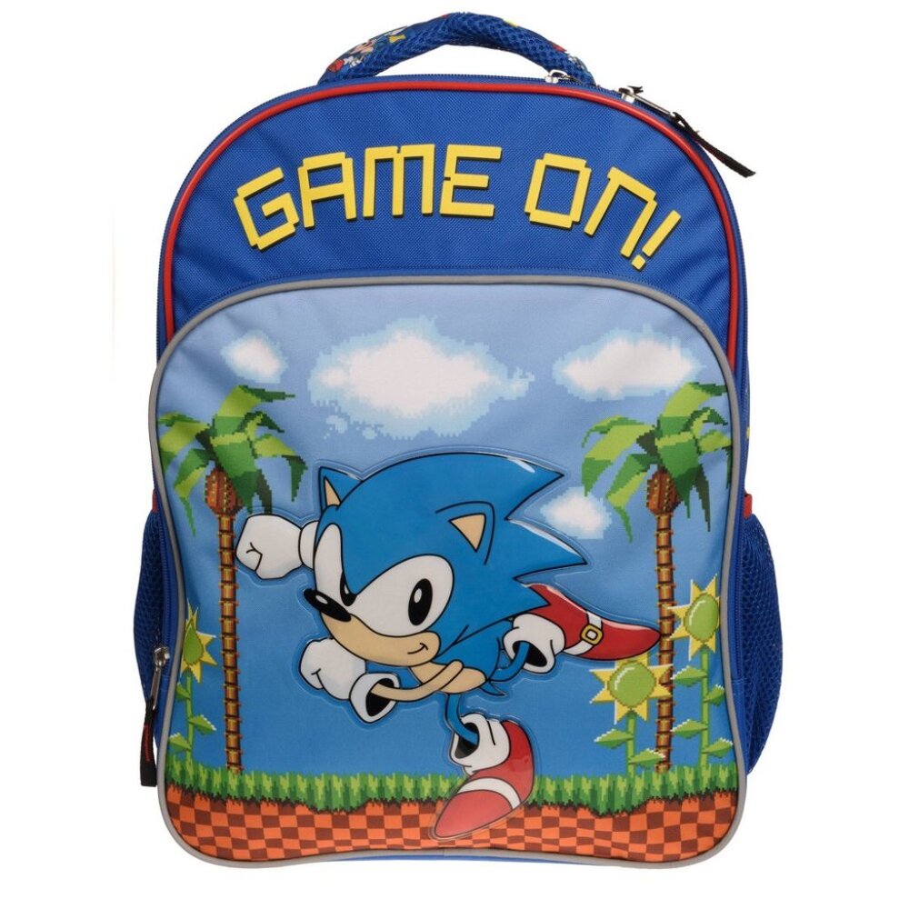 Sonic the Hedgehog Classic Sonic "Game On!" 16" x 13" Backpack Official SEGA New